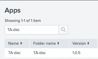 Version 1.0.5 of the TA-dac was automatically built and deployed to Splunk